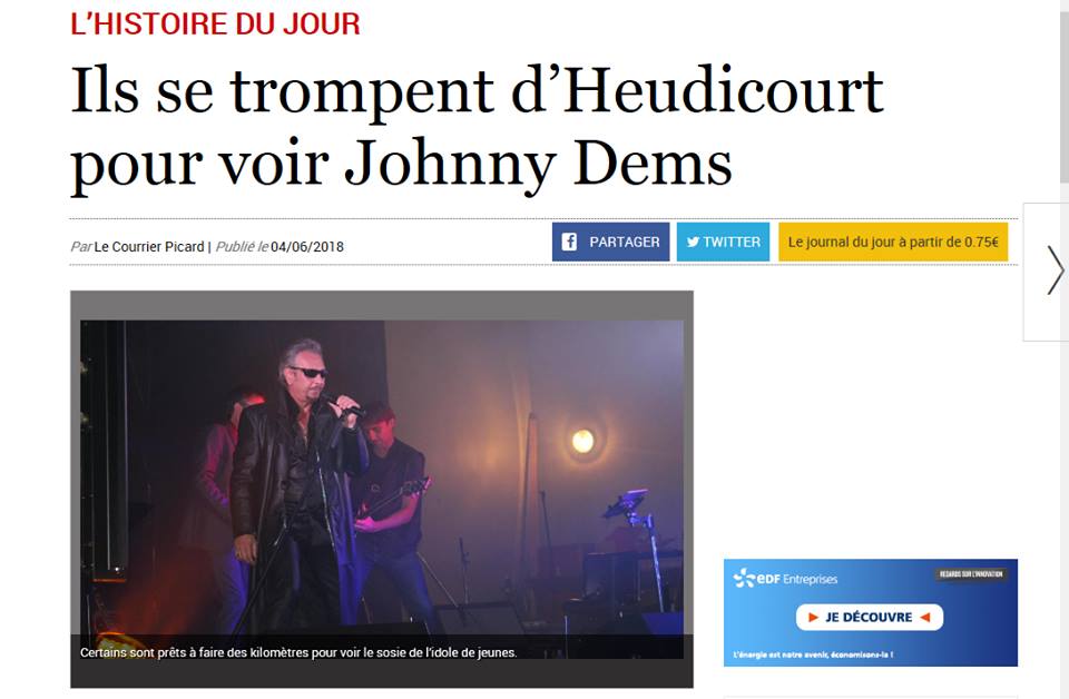 Johnny Dems chantant devant un public en live